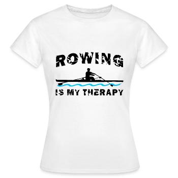 Rudern ist meine Therapie, Rudern, Ruderer - Frauen T-Shirt - Weiß - Vorne - AI Model Female 172 dark (172cm)