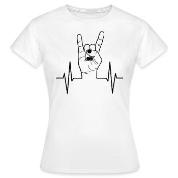 Signe de la main de la main de pouls - T-shirt Femme - blanc - Devant - AI Model Female 172 dark (172cm)