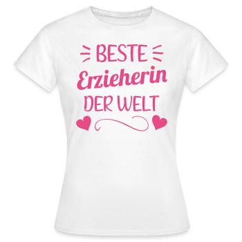 Beste Erzieherin Geschenk Kindergärtnerin - Frauen T-Shirt - Weiß - Vorne - AI Model Female 172 dark (172cm)