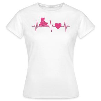 Cadeau Rollerblading Roller EKG ligne coeur - T-shirt Femme - blanc - Devant - AI Model Female 172 dark (172cm)