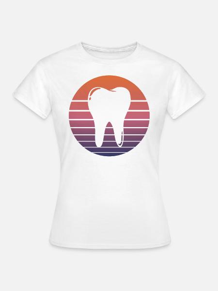 Zahn Zahnarzt Zahnarzthelfer Retro Geschenk - Frauen T-Shirt - Weiß