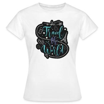 Abenteuer Reisen Präsent Reiseliebhaber - Frauen T-Shirt - Weiß - Vorne - AI Model Female 172 dark (172cm)