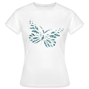 Juwelen Schmetterling - feminines Design abstrakt - Frauen T-Shirt - Weiß - Vorne - AI Model Female 172 dark (172cm)