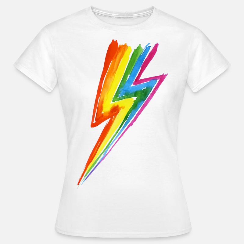 Rainbow Power Blitz - Hit by rainbow lightning! - Women's T-Shirt - white