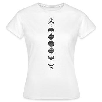 Mondphasen Kalender Lebensblume Traumfänger - Frauen T-Shirt - Weiß - Vorne - AI Model Female 172 dark (172cm)