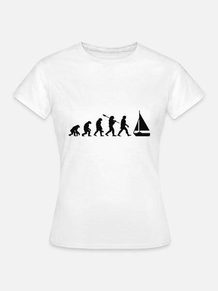 Evolution Segelboot Boot - Frauen T-Shirt - Weiß