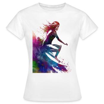 Sports de surf #surfer #sport - T-shirt Femme - blanc - Devant - AI Model Female 172 dark (172cm)