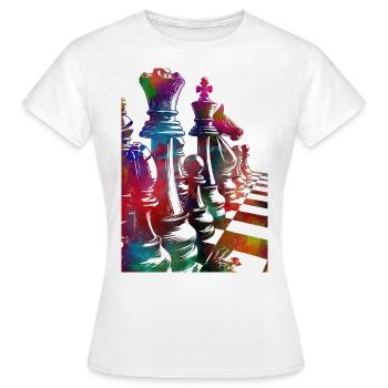 Échecs #chess #sport - T-shirt Femme - blanc - Devant - AI Model Female 172 dark (172cm)