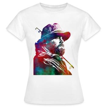 Pêche, sport, art, #fishing - T-shirt Femme - blanc - Devant - AI Model Female 172 dark (172cm)
