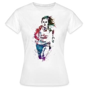 Runner sport art #runner #sport #jogging - T-shirt Femme - blanc - Devant - AI Model Female 172 dark (172cm)