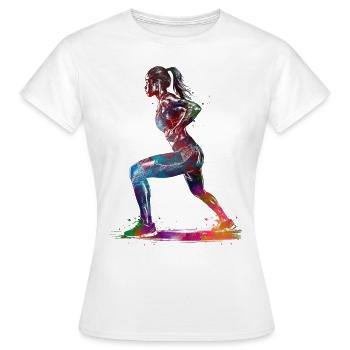 Articles de sport de fitness #fitness - T-shirt Femme - blanc - Devant - AI Model Female 172 dark (172cm)