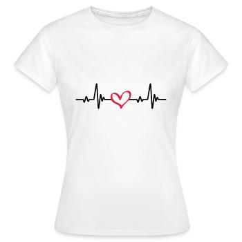 Battement De Coeur Avec Le Coeur - L'amour - T-shirt Femme - blanc - Devant - AI Model Female 172 dark (172cm)