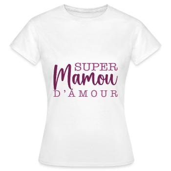 Super Mamou D'amour - T-shirt Femme - blanc - Devant - AI Model Female 172 dark (172cm)