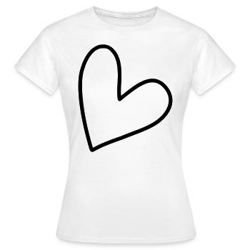 Schlichtes Herz Symbol - Frauen T-Shirt - Weiß - Vorne - AI Model Female 172 dark (172cm)