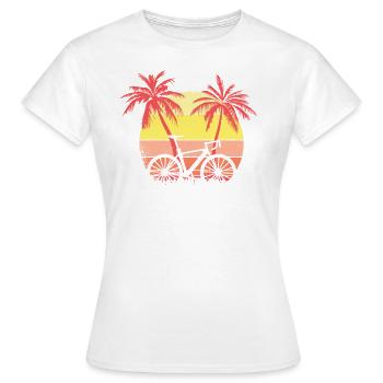 Bicicleta Sunset Sunset de los 80 - T-shirt Femme - blanc - Devant - AI Model Female 172 dark (172cm)