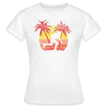 Roller Skater Girl Sunset Sunset de 80 años - T-shirt Femme - blanc - Devant - AI Model Female 172 dark (172cm)
