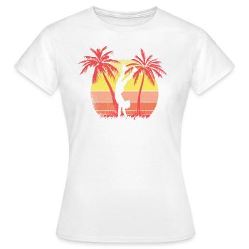 Hand Stand Girl Sunset Sunset Sunset 80s Palm - T-shirt Femme - blanc - Devant - AI Model Female 172 dark (172cm)