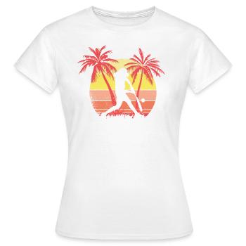 Softbol Homerun Hit Girl Sunset de verano de los - T-shirt Femme - blanc - Devant - AI Model Female 172 dark (172cm)