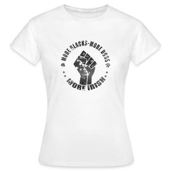 Plus de Noirs Plus de chiens Plus d’Irlandais - T-shirt Femme - blanc - Devant - AI Model Female 172 dark (172cm)