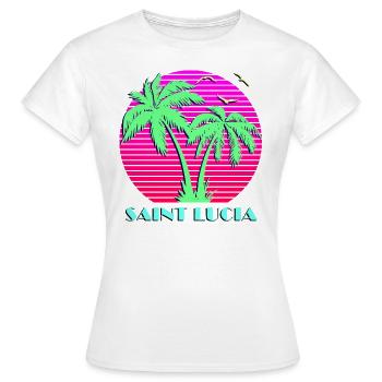 Saint Lucia - Women's T-Shirt - white - Front - AI Model Female 172 dark (172cm)