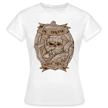 Totenkopf Kapitän Vintage Design - Frauen T-Shirt - Weiß - Vorne - AI Model Female 172 dark (172cm)