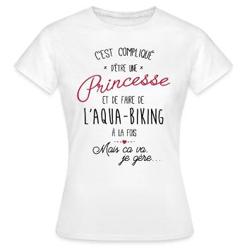 princesse et Aqua-Biking - T-shirt Femme - blanc - Devant - AI Model Female 172 dark (172cm)