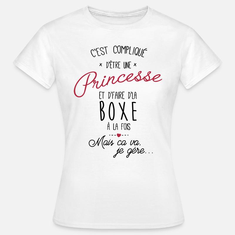 princesse et Boxe - boxeuse - T-shirt Femme - blanc