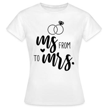 Bachelorette Party Mariage - De Mme à Mme - T-shirt Femme - blanc - Devant - AI Model Female 172 dark (172cm)
