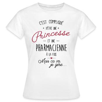 Princesse et Pharmacienne - T-shirt Femme - blanc - Devant - AI Model Female 172 dark (172cm)