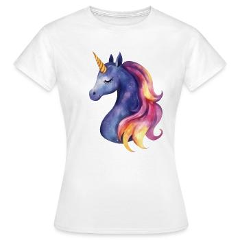 Licorne magique avec crinière galactique - T-shirt Femme - blanc - Devant - AI Model Female 172 dark (172cm)