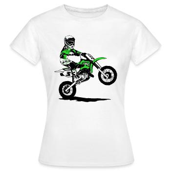Kids motocross - KIDS MX - Women's T-Shirt - white - Front - AI Model Female 172 dark (172cm)