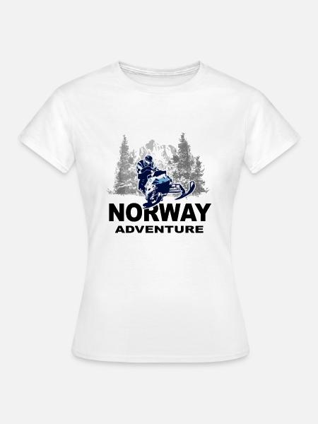 Norwegen Snowmobile - Norge - Norway - Frauen T-Shirt - Weiß