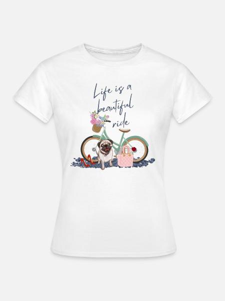 Fahrrad Fahrradfahren Bike Life is beautiful ride - Frauen T-Shirt - Weiß