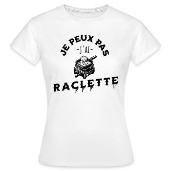 je peux pas j'ai raclette humour - T-shirt Femme - blanc - Devant - AI Model Female 172 dark (172cm)