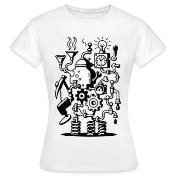 Machine folle - T-shirt Femme - blanc - Devant - AI Model Female 172 dark (172cm)