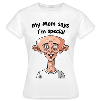 Mutti sagt, ich bin besonders - Frauen T-Shirt - Weiß - Vorne - AI Model Female 172 dark (172cm)