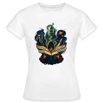 Ich lese nicht zu viel. Ich lebe mehrfach! - Frauen T-Shirt - Weiß - Vorne - AI Model Female 172 dark (172cm)