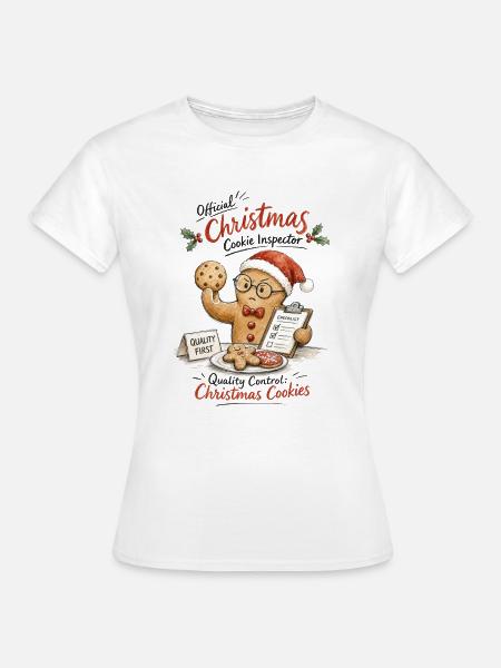 Christmas Cookie Inspector - Frauen T-Shirt - Weiß