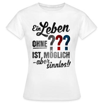 Die Drei ??? Spruch - Frauen T-Shirt - Weiß - Vorne - AI Model Female 172 dark (172cm)