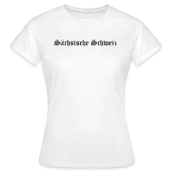 Saechsische Schweiz "Schriftzug" - Frauen T-Shirt - Weiß - Vorne - AI Model Female 172 dark (172cm)