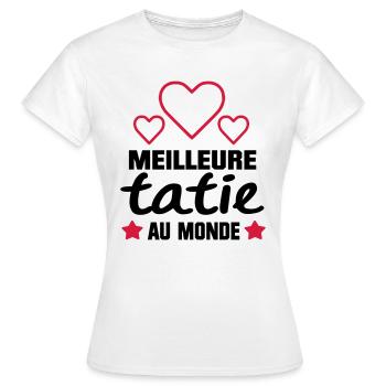 MEILLEURE tatie,citation,cadeau pour tata - T-shirt Femme - blanc - Devant - AI Model Female 172 dark (172cm)