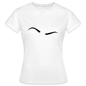 Erhöhte Augenbraue - Schwarz - Frauen T-Shirt - Weiß - Vorne - AI Model Female 172 dark (172cm)