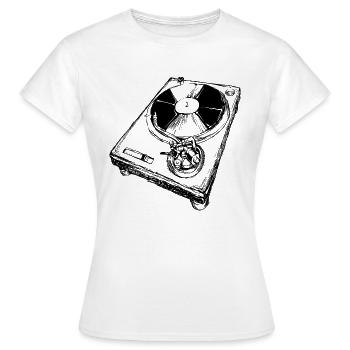 Retro Plattenspieler DJ - Frauen T-Shirt - Weiß - Vorne - AI Model Female 172 dark (172cm)