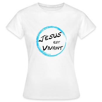 Jésus est vivant - T-shirt Femme - blanc - Devant - AI Model Female 172 dark (172cm)