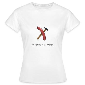 saucisse et marteau - T-shirt Femme - blanc - Devant - AI Model Female 172 dark (172cm)