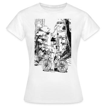City-Look für MTB-Fans: cooles Biker-T-Shirt - Frauen T-Shirt - Weiß - Vorne - AI Model Female 172 dark (172cm)