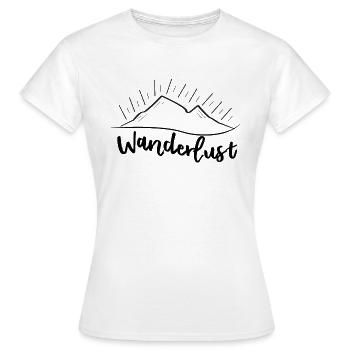 WANDERLUST / REISEN - Frauen T-Shirt - Weiß - Vorne - AI Model Female 172 dark (172cm)