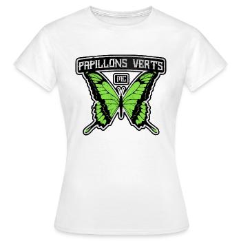 Papillons Verts MC - T-shirt Femme - blanc - Devant - AI Model Female 172 dark (172cm)