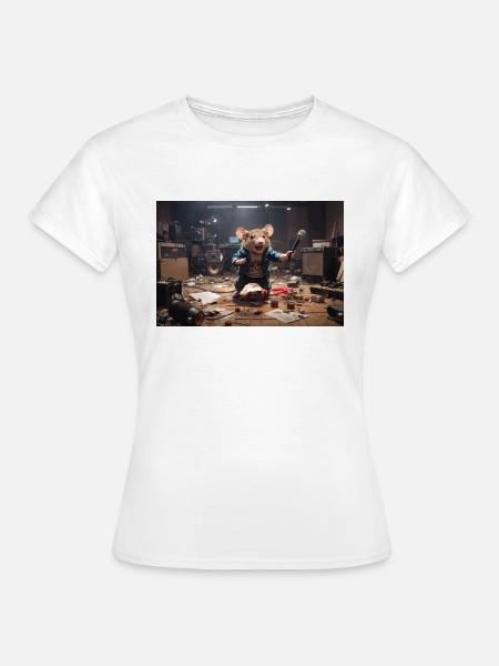 Kinderfreundliche Animationsratte in Musikstudio - Frauen T-Shirt - Weiß