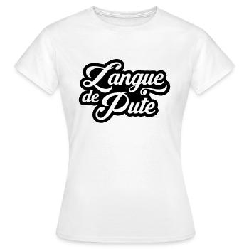 langue de tchoin - T-shirt Femme - blanc - Devant - AI Model Female 172 dark (172cm)